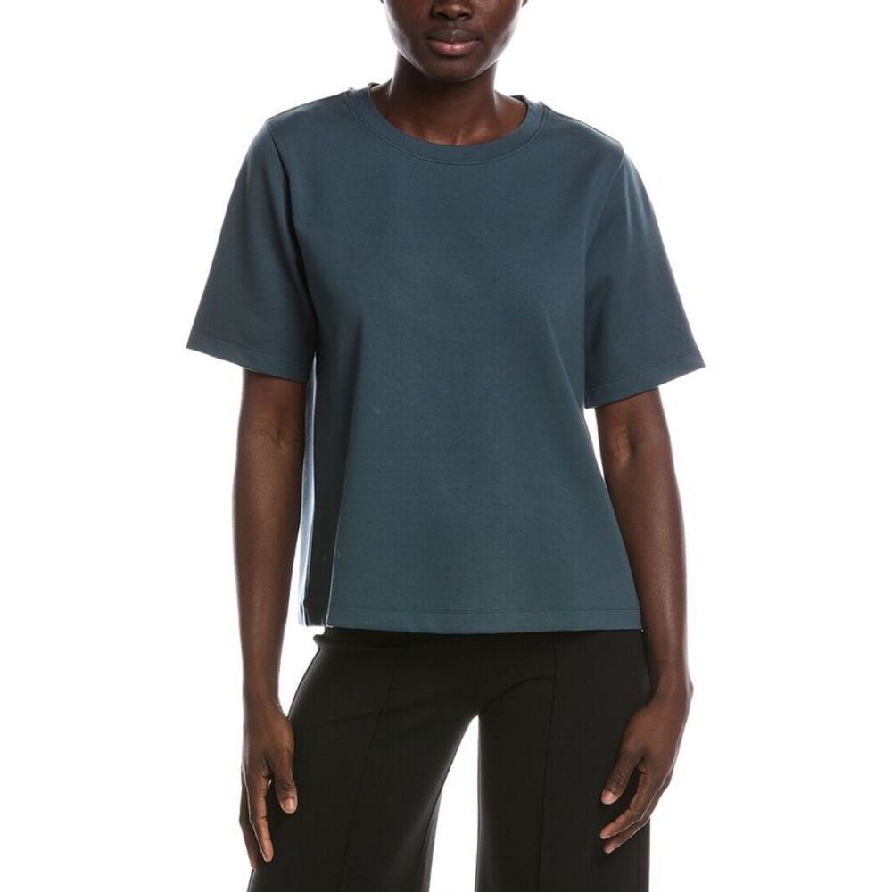 Eileen Fisher Womens Crewneck T-Shirt, Blue